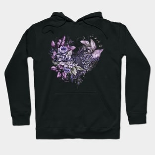 Happy Mother's Day Floral Heart Blessed Mom Lovely Lavender and Blue Hoodie